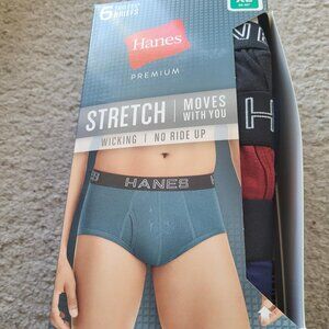 New, unopened men's size XL Hanes briefs (six) in four colors.